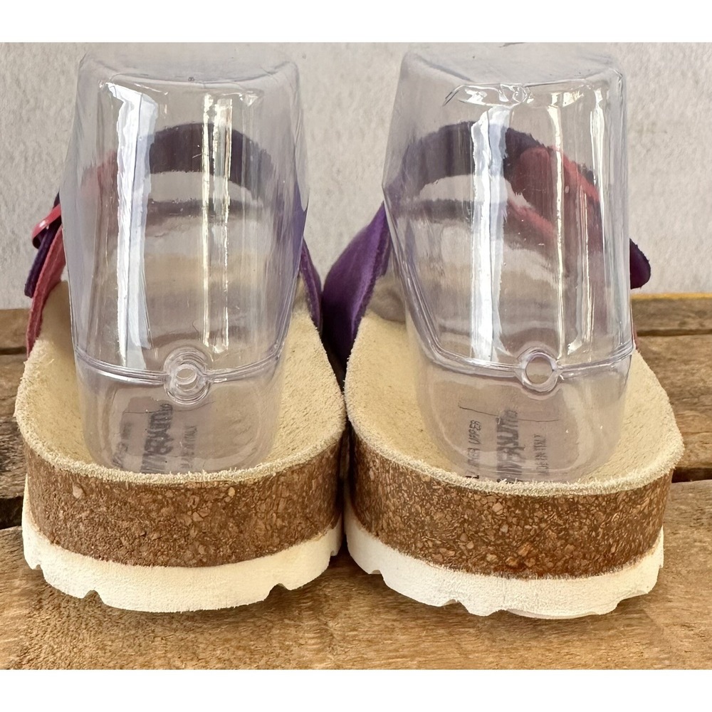 Universum Sandals Slides Italian Leather Suede Women 6 Purple Excellent - Picture 4 of 6
